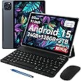 TABWEE Tablet 11 Inch Android 15 Tablets T90, 1920 * 1200 FHD Display, 24GB RAM 128GB ROM /2TB TF, T615 Octa-Core+13MP Camera, 8000mAh, Widevine L1, 2 in 1 Tablet with Keyboard Mouse Stylus, Gray
