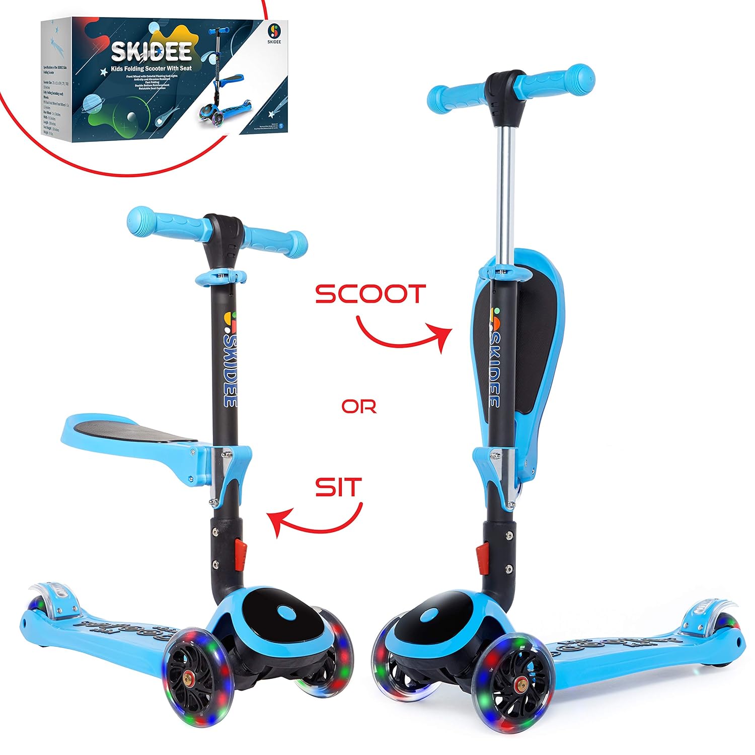 Scooter for Kids with Folding Seat – New 2 in 1 Adjustable 3 Wheel Kick Scooter for Toddlers Girls Boys – Fun Outdoor Toys for Kids Fitness Outside Games Kid Activities – Boy Girl Toys – Y200 Scooter for Kids with Folding Seat – New 2 in 1 Adjustable 3 Wheel Kick Scooter for Toddlers Girls Boys – Fun Outdoor Toys for Kids Fitness Outside Games Kid Activities – Boy Girl Toys – Y200