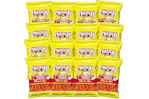 CHESTERS Chester's Flamin' Hot Fries - Snack Pack of 16 Gluten Free Healthy Chips & Crisps- Bulk Snacks & Individual Chips - Variety Chips for All Adults, Teenagers, and Kids Snacks, 1.75 Ounce Bags