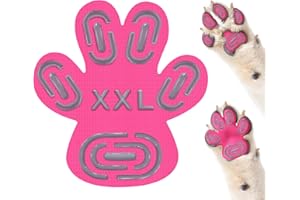 MBTWZ Non-Slip Dog Paw Protector Pads for Senior Dogs, Dog Paw Adhesive Pads on Hardwood Floor,Senior Pets Essentials with Strong Traction,Rubber Grippers,Pink,12 Sets 48 pc XXL