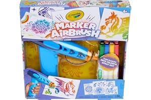 Crayola Marker Airbrush Spray Art Kit, DIY Marker Art Set for Kids, No Batteries Required, Toys for Kids, Gift for Boys & Gir