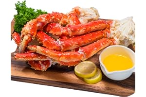 ALL FRESH SEAFOOD Colossal King Crab Legs – Wild-Caught, Pre-Cooked, Frozen – Sustainably Sourced Red King Crab from Norway – 2 LB Pack