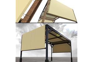 Royal Shade 10' W x 16' L Beige Pergola Sun Shade Canopy Replacement Cover with Stainless Steel Weighted Rods, 95% UV Blockage, Commercial 260 GSM for Outdoor Patio (We Make Custom Size)