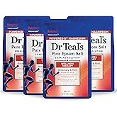 Dr Teal's Pure Epsom Salt Soak, Wellness Therapy with Rosemary &amp; Mint, 3 lbs (Pack of 4)