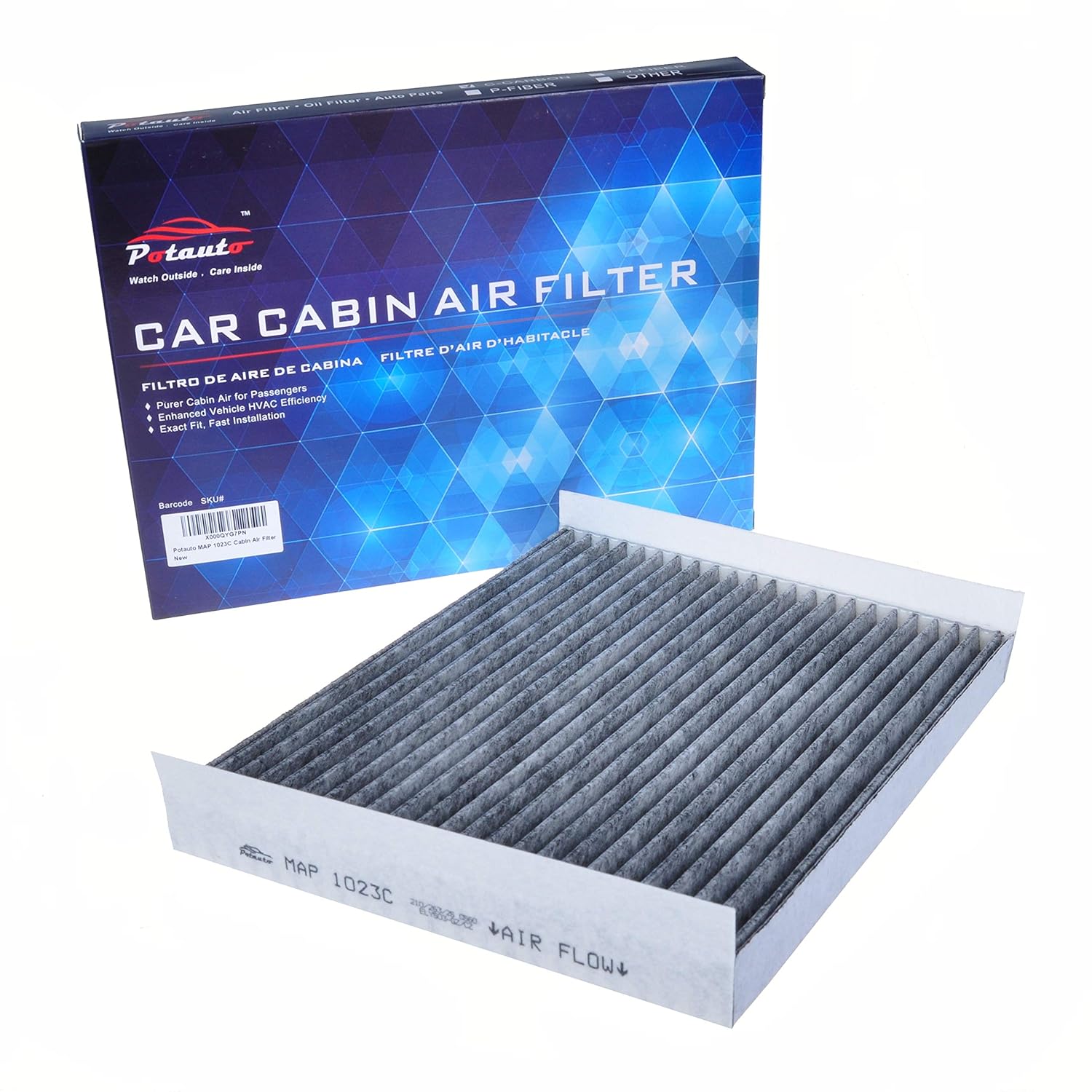Amazon.com: POTAUTO MAP 1023C (CF10774) Activated Carbon Car Cabin Air  Filter Replacement for FORD, Fusion, LINCOLN, MKZ, MERCURY, Milan:  Automotive