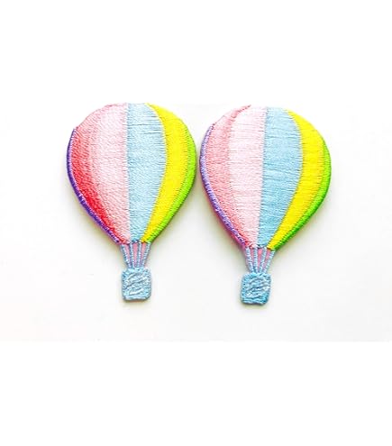 Amazon.com: Colorful Three Striped Hot Air Balloons Embroidered