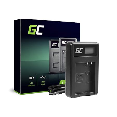 Green Cell® MH-67 Ladegerät für Nikon EN-EL23 Akku und Coolpix B700, P600, P610, P900, S810C Kameras (2.5W 4.2V 0.6A Schwarz)