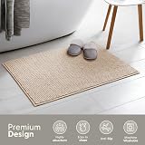 KEPLIN Non-Slip Microfibre Bath Mat 40x60cm Beige Soft Plush view 3
