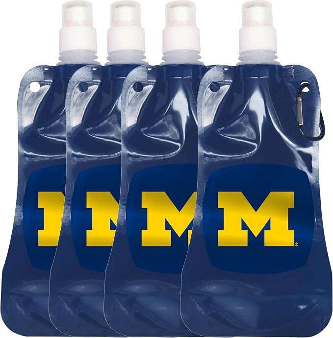 NCAA Michigan Wolverines Foldable Water Bottle, 16ounce
