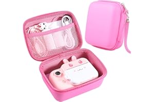 MINIBEAR Kids Camera Case Compatible Kids Camera, Case for Camera for Kids and Kids Action Camera Accessories, 6.1 x 4.9 x 3.4 inch Shockproof Storage Box fits for Most Kids Camera (Pink)