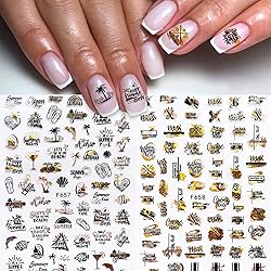 8 Sheets Summer Nail Art Stickers, Holographic 3D