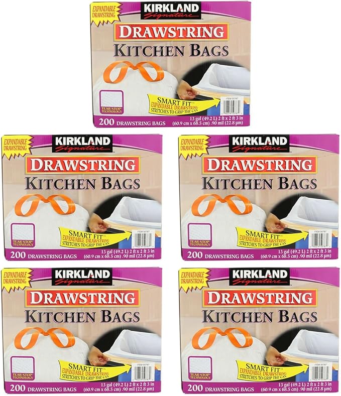 Kirkland Signature Kitchen Drawstring Bags IUCN Water