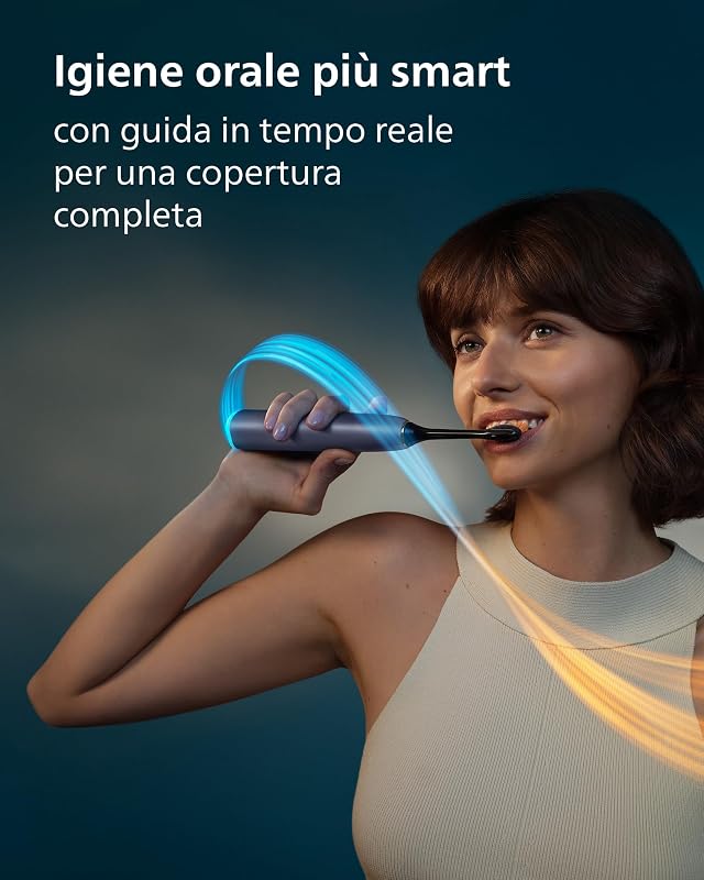 Sonicare Next-Generation DiamondClean 9000 Spazzolino elettrico - con Feedback di copertura totale, Feedback di pressione, 21 impostazioni, viola satinato, HX9214/85