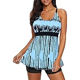 Zando Womens Tankini Swimsuits for Women 2025 Tummy Control Swimsuit Bathing Suit Top with Boyshorts Flowy Women' Swimwear