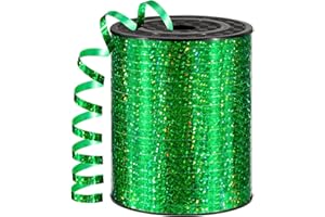 Sagaat 600 Yards Shiny Green Curling Ribbon 1/5 Inch Green Ribbon Thin Balloon String for Gift Wrapping, Art Crafts, Wedding Party, Halloween, Christmas