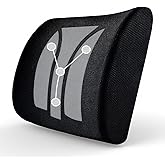 Lumbar Support Pillow for Office Chair and Car, Ergonomic Memory Foam Back Cushion with Breathable Mesh Cover, Adjustable Straps for Lower Back Pain Relief, Gaming Chair, Home Office, Travel - Black