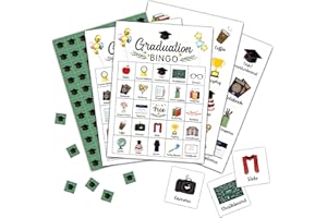Foosproea Graduation Bingo Cards, Graduation Game for 24 Players, Grad Party Games for Family Friends Activities, Holiday Party Favors Supplies Decorations(09)