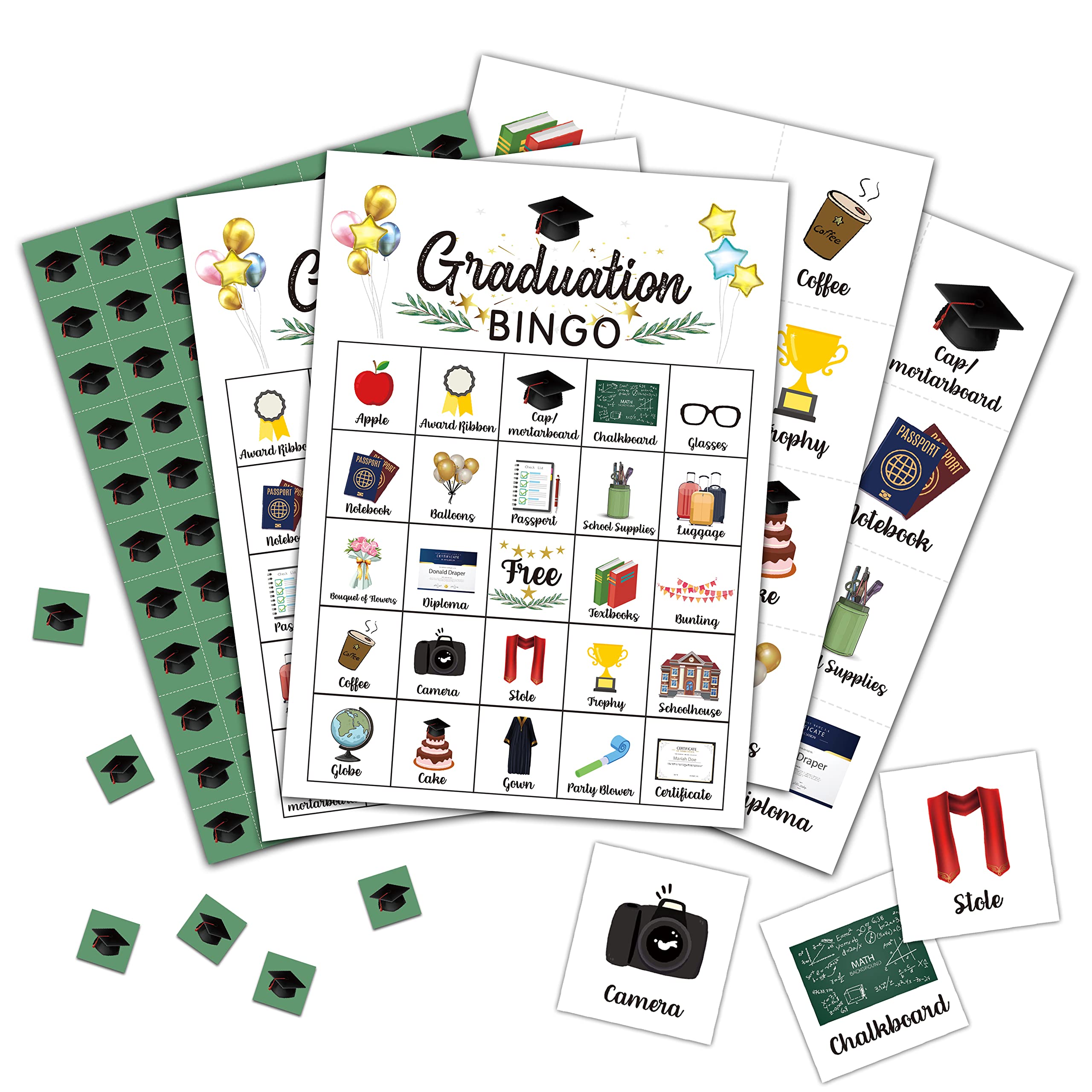 Photo 1 of Foosproea Graduation Bingo Cards, Graduation Game for 24 Players, Grad Party Games for Family Friends Activities, Holiday Party Favors Supplies Decorations(09)
