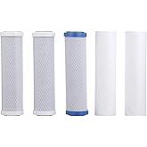 Watts Premier Annual 5-Pack VOC Filtration Kit for WP-4V RO Reverse Osmosis System, Water Filter Replacement, 2 Sediment Filters, 2 Carbon Pre-Filters, VOC Filter, Reduces Chlorine & Sediments