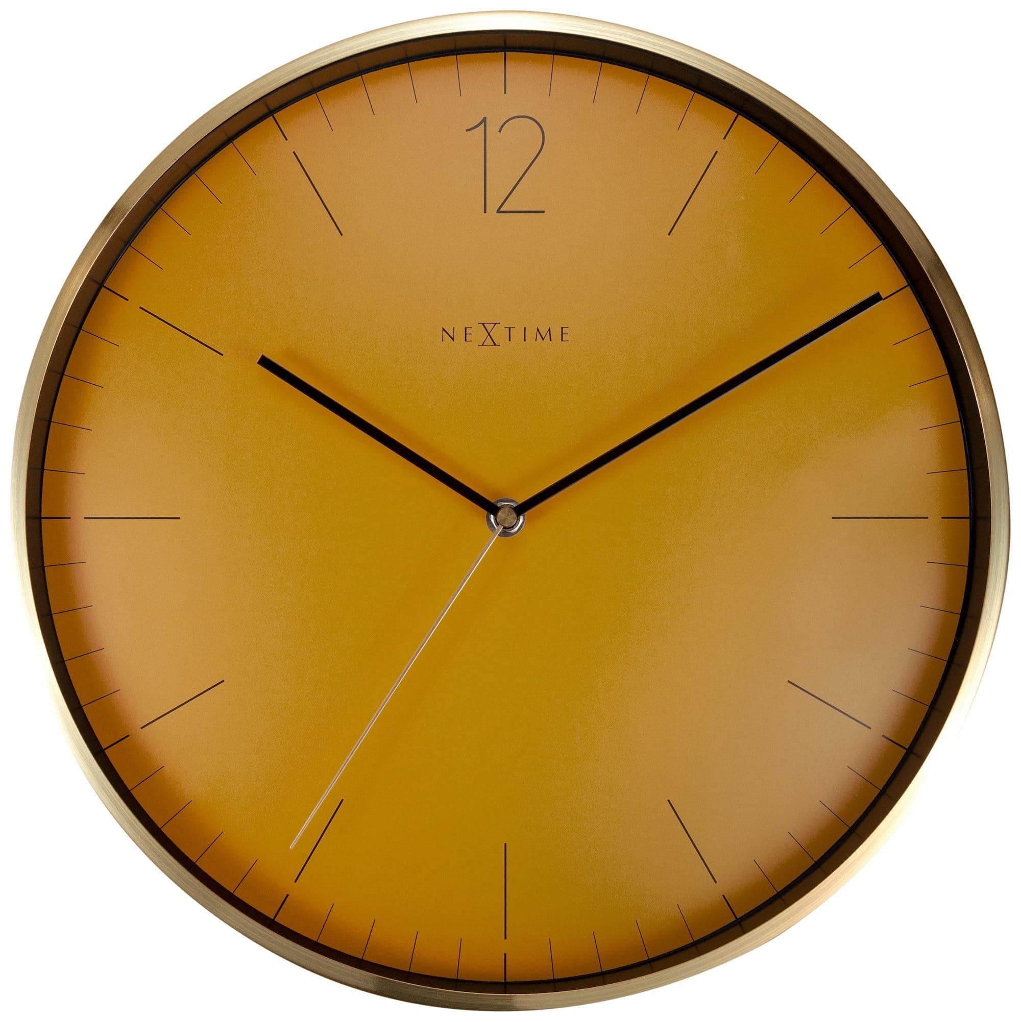 NexTime- Wall clock - Ø 34 cm - Glass/Metal - Fruity Manderin - 'Essential Gold'