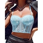 Avidlove Corset Tops for Women Push Up Bustier lingerie Mesh Sexy Going Out Party Club Top