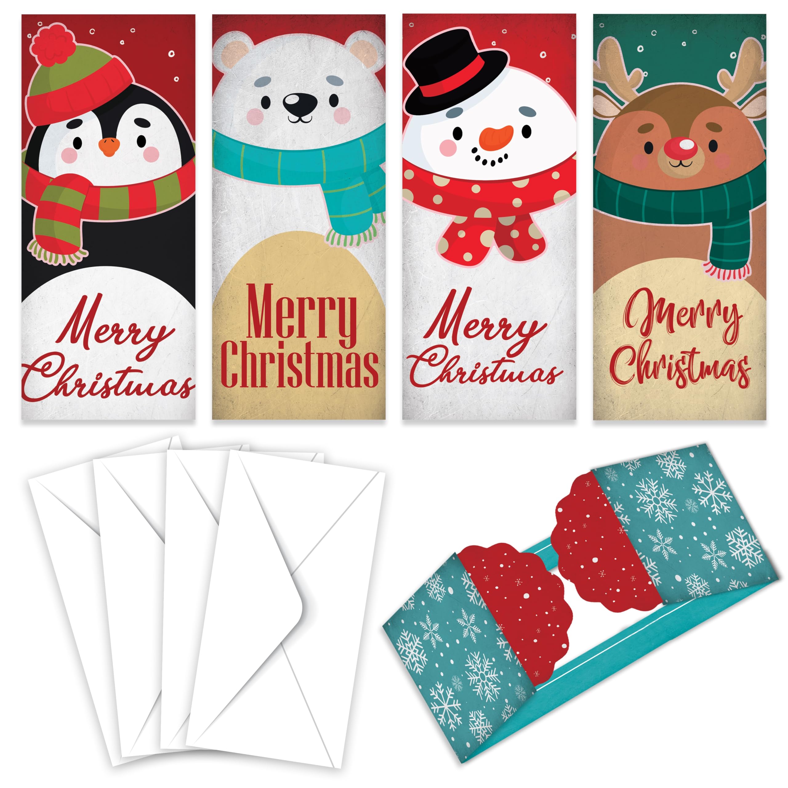 Christmas Money Wallets for Cash Gifts - 4/12/24 Greeting Cards Pack envelopes - Cash Gifts for Xmas Luxury, eco-Friendly for Family, Friends by Giftinghouse