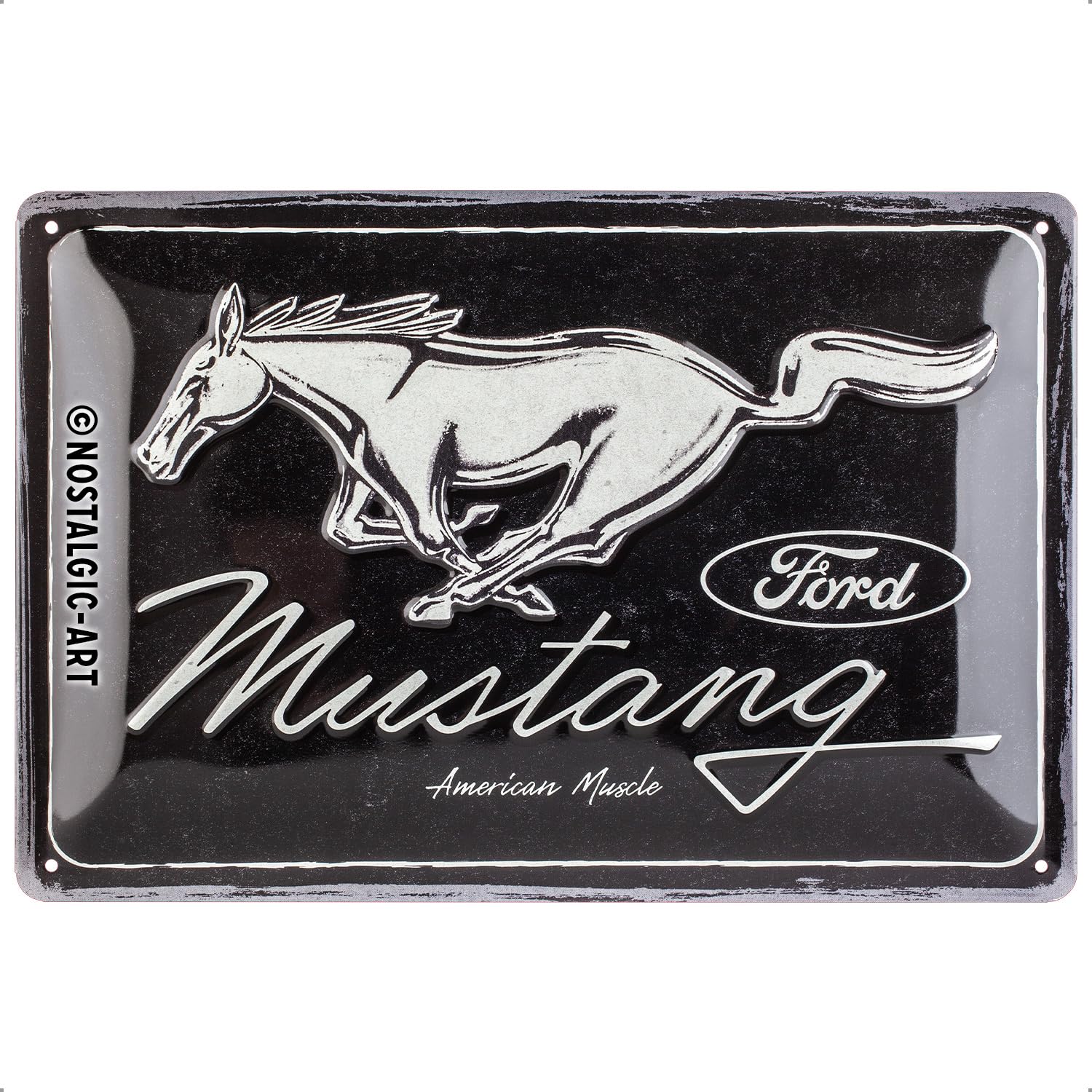 Nostalgic-Art Rétro Rectangular metal plate Mustang