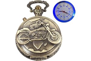 WHODOIT Pocket Watch with LED Lights, Creative Arabic Numeral Dial for Men's Pocket Watch