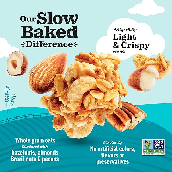 JORDANS SLOW BAKED GRANOLA | FOUR NUT GRANOLA WITH ALMONDS, BRAZIL NUTS AND PECANS | NO ARTIFICIAL FLAVORS, COLORS, OR PRESERVATIVES, NON-GMO | BETTER FOR YOU SNACKS FOR ADULTS & KIDS | 11.4 OZ