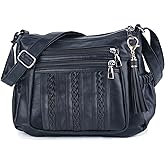 ELDA Purses for Women Pocketbooks Soft PU Leather Ladies Crossbody Purse Multi Pocket Shoulder Bag