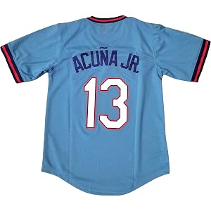 Ronald Acuña Jr. Powder Blue Youth Baseball Jersey