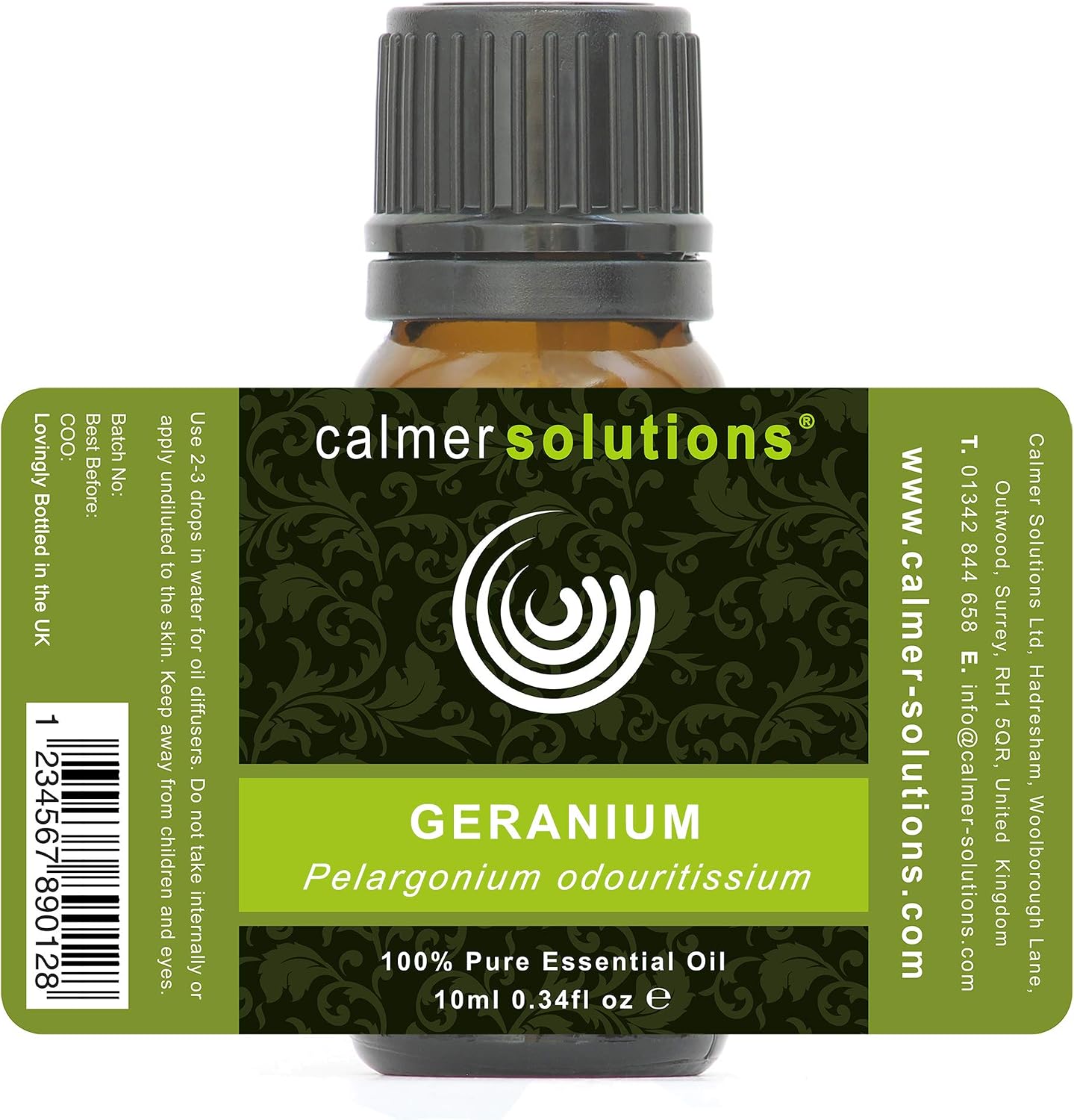 Calmer Solutions Geranium Essential Oil 10ml, 100% Pure & Natural, Floral Aromatherapy Oil for Balance Skincare & Wellbeing - Image 3