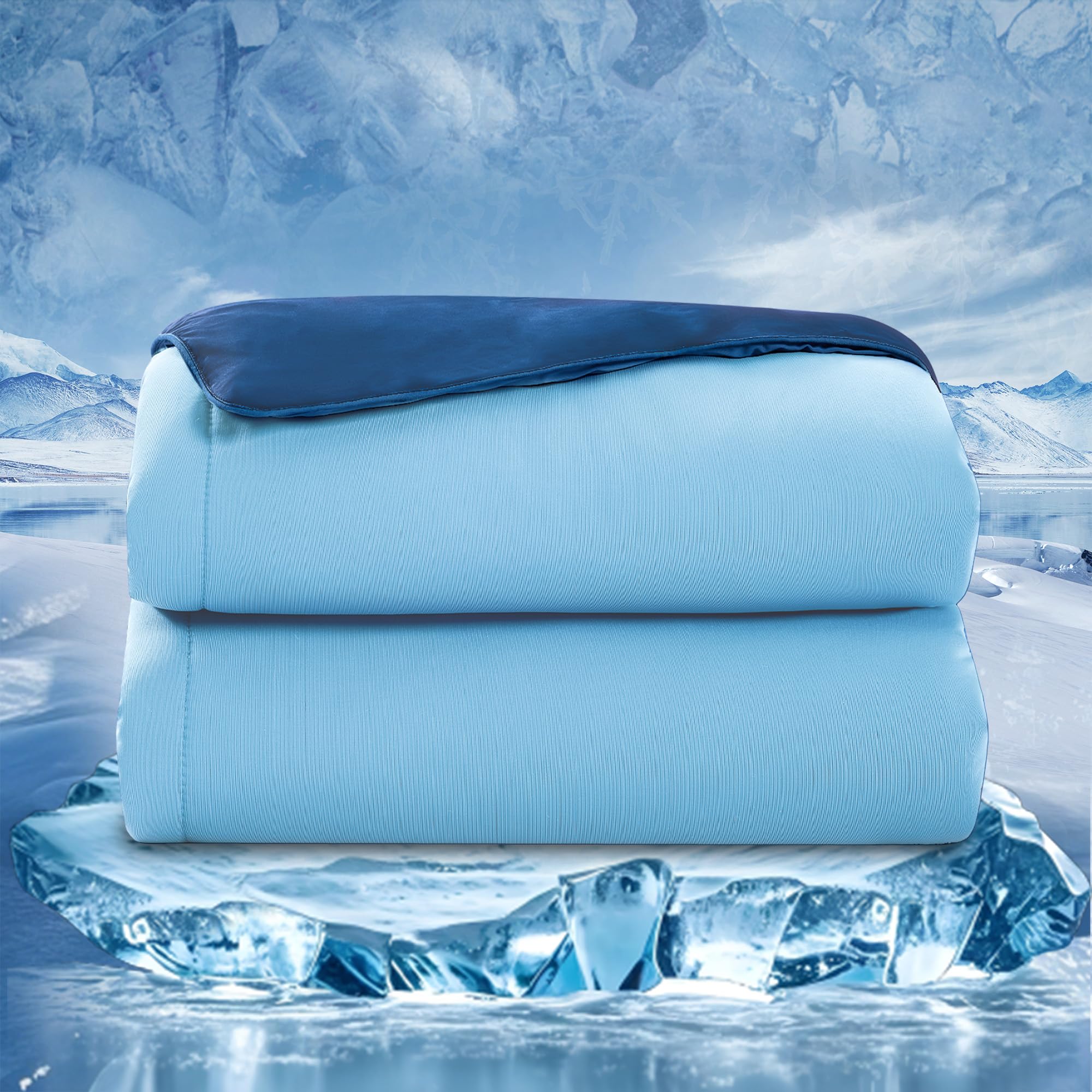 Photo 1 of (see all images) EGOHOME Cooling Comforter King Size,Double-Sided Cooling Blanket & Silk Smooth Bedding Comforter - 90" x 106"