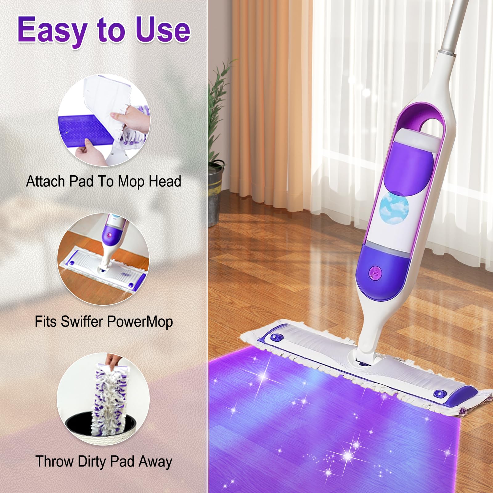 20 Pack Disposable Power Mop Pads for Swiffer Power Mop Pads,Compatible with Swiffer Power Mop Refills,Thickened Multi-Surface Replacement for Swiffer Wet Pads Refill on All Finished Floors