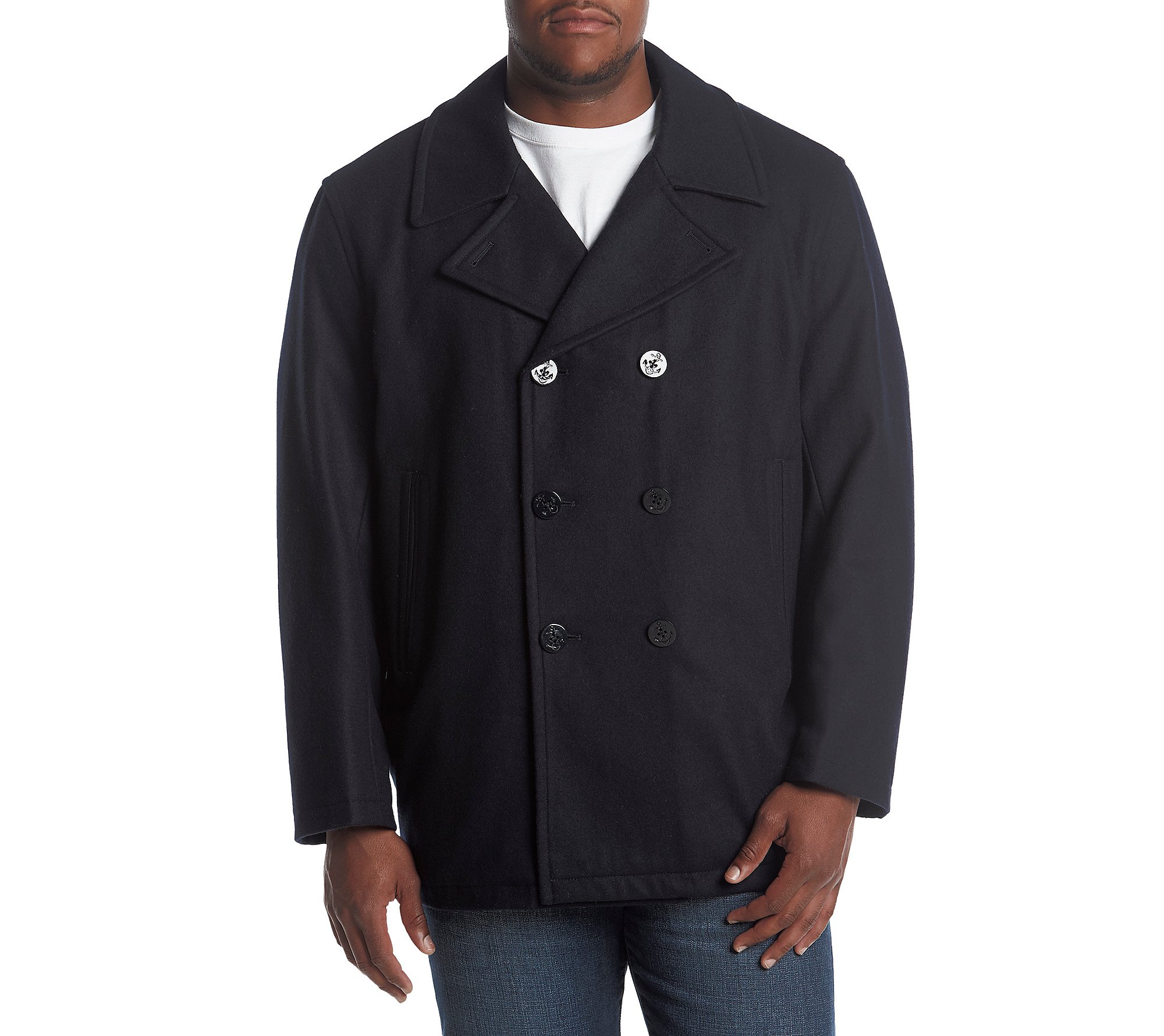 Nautica Men’s Wool Blend Peacoat – Double-Breasted Winter Coat, Regular, Big & Tall Sizes, Dark Navy, 3XT
