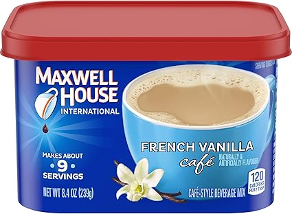 Maxwell House International Cafe Flavored Instant Coffee French Vanilla 8 4 Ounce Canister Pack Of 4 Amazon Ca Grocery
