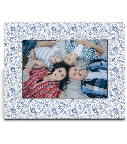 Amazon.com - SNNDER Blue Chinoiserie Floral Picture Frame 4x6