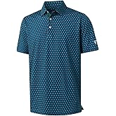 M MAELREG Mens Golf Shirt Short Sleeve Dry Fit Print Moisture Wicking Performance Patterns Collared Polo Shirt