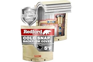 Redford Supply Co. Cold Snap (5°F) Backflow Preventer Insulation Cover, 24" W x 24" H, Pipe Insulation, Water Sprinkler Covers for Outside, Sprinkler Backflow Cover for Winter, Well Pump Bag (Beige)