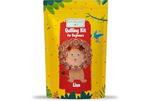 MY CREATIVE CAMP Beginner Lion Quilling Kit -DIY Paper Quilling Kit for Kids & Adults,Paper Craft Kit,Crafts for Adults,Party Favor,Christmas Stocking Stuffer,1 Project with Instructions & Supplies
