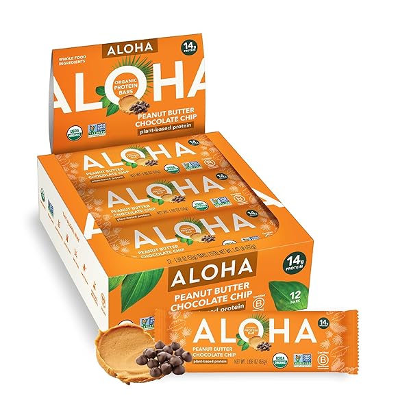 ALOHA ORGANIC PLANT BASED PROTEIN BARS |PEANUT BUTTER...