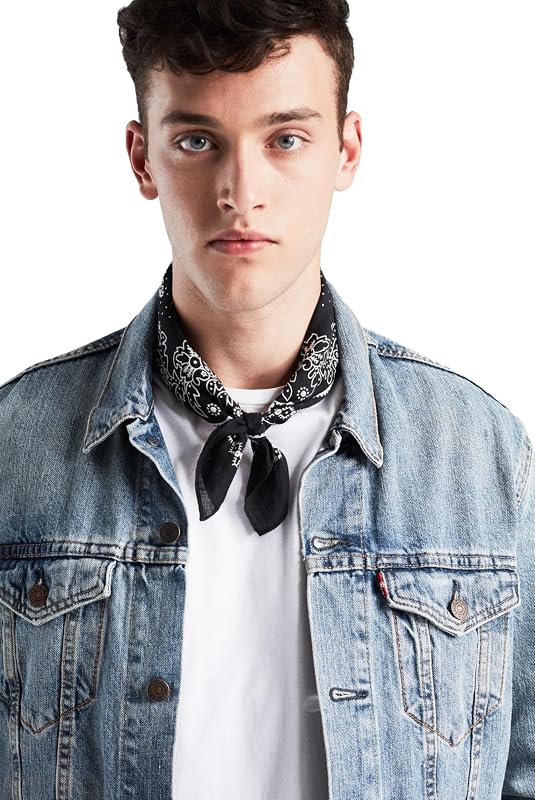 Paisley bandana de levi, chal man, preto (preto comum), tamanho único