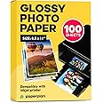 Glossy Photo Paper For Printer 8.5 x 11" - (100 Sheets) - Works with Inkjet Printer, Easy to Use, Premium Picture Paper