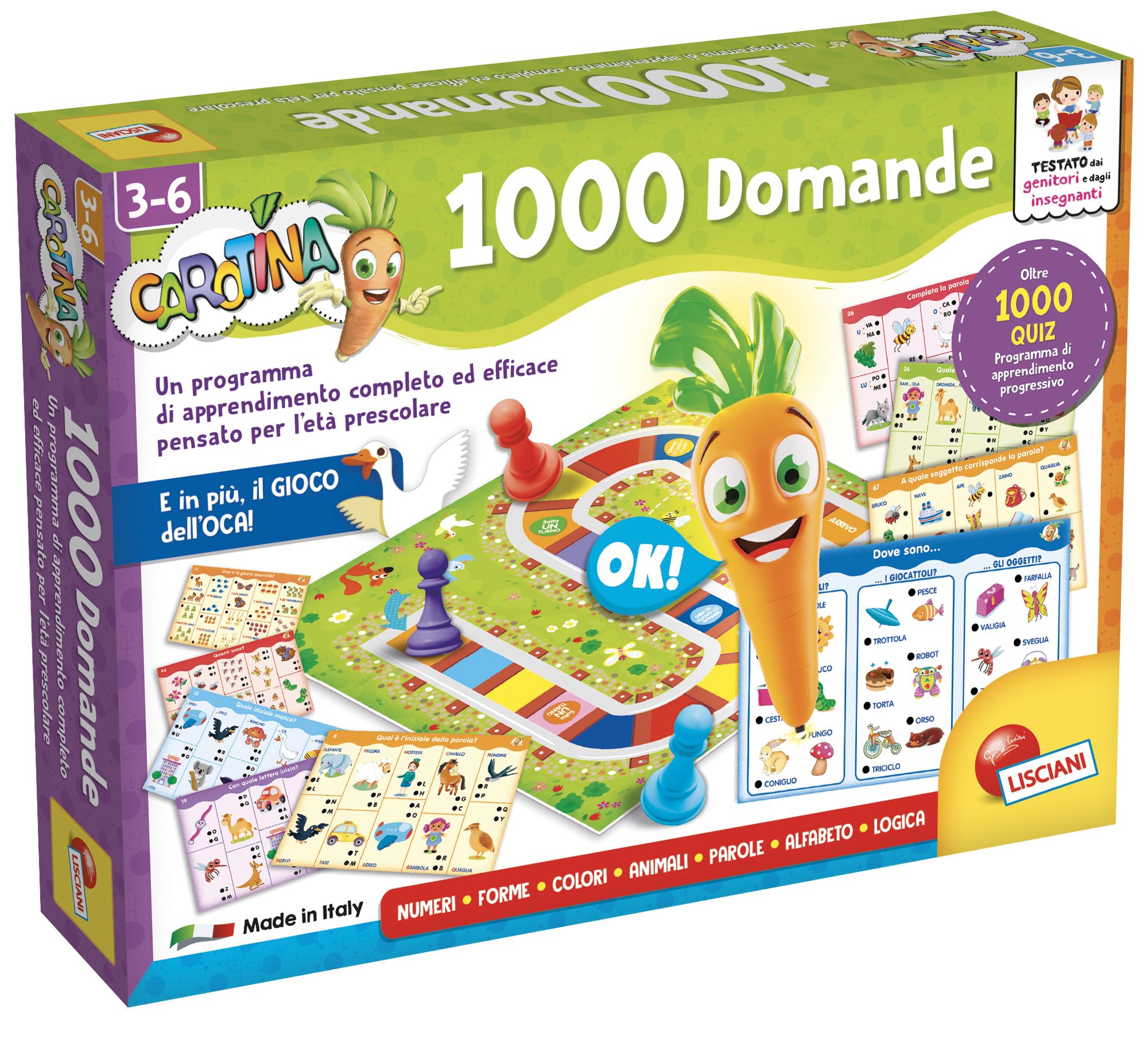 Lisciani Giochi 49363 Talking “Carotina” Carrot Pen Game With 1000 Questions for Pre-School
