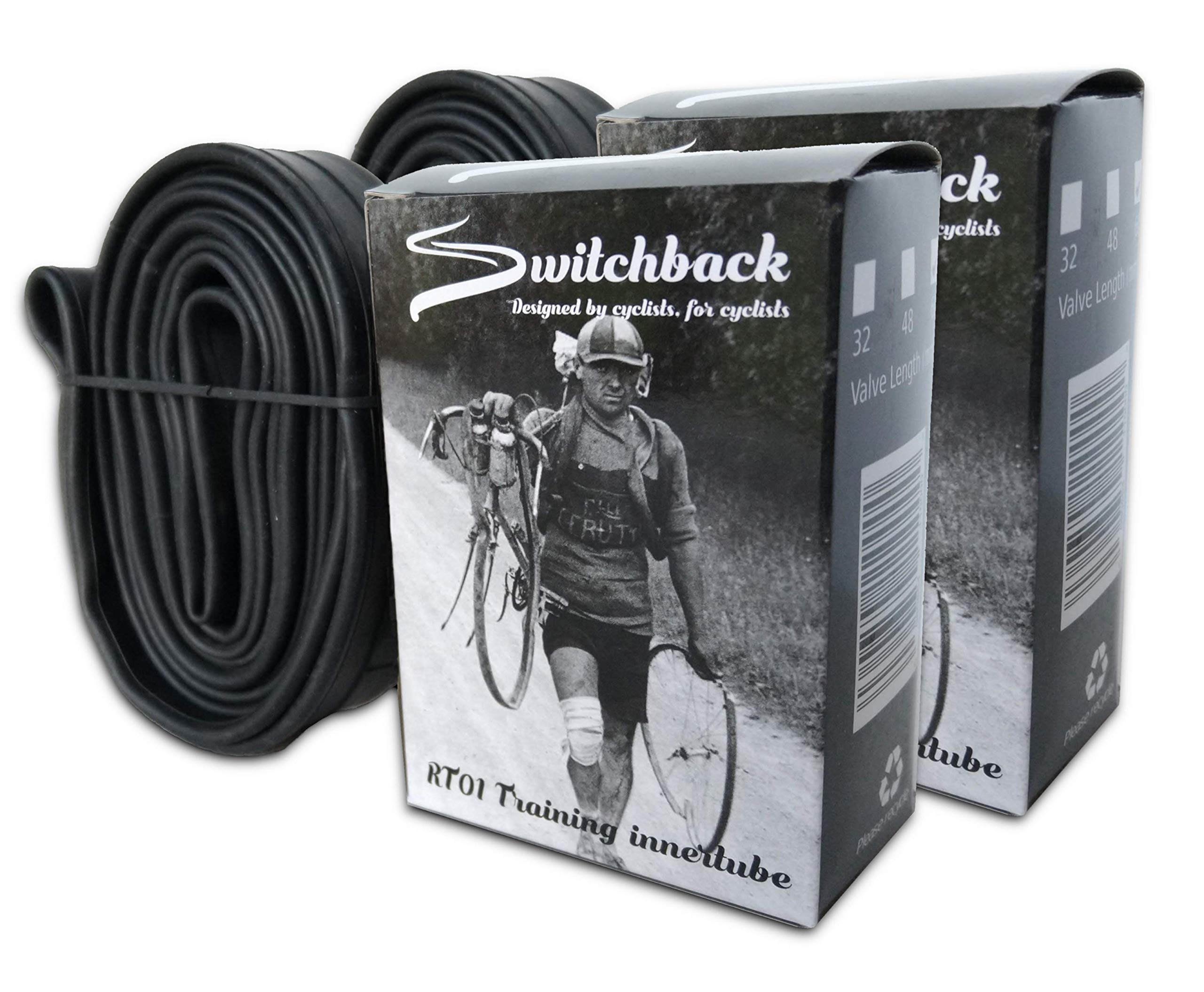 Switchback Inner Tubes 700 x 25-32 - 60mm Valve Length (2 Pack) | For road bike, cyclo-cross, touring, commuter, TT bikes