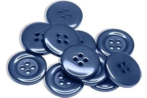 LAKESSTORY Pack of 12 Navy Sewing Buttons 0.75 inch 4 Hole Round Buttons 30L Uniform Plastic Blue Design Ideal for Military Uniform Coat Dress Pants Jacket Crafts DIY Decorations