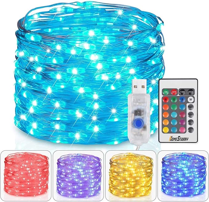 Homestarry Fairy Lights USB Plug in Outdoor String Lights with Remote