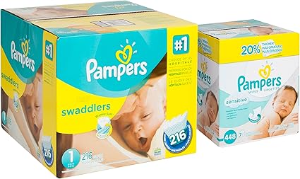 pampers swaddlers size 1 diapers 216 ct box