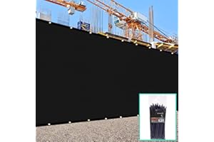 CIELO COLORIDO Customized 3.5' x 20' Black Balcony privacy Screen, Fence Privacy Screen, Custom available,Black Bindings, for Gardens, Backyard, Patio, Construction Project, Outdoor Events