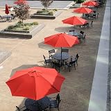 Yaheetech Garden Parasol Umbrella 2.7M Patio Crank Tilt 8 Ribs Red view 2